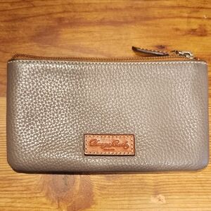 Dooney & Bourke Taupe Leather Zip Wallet/Coin Purse